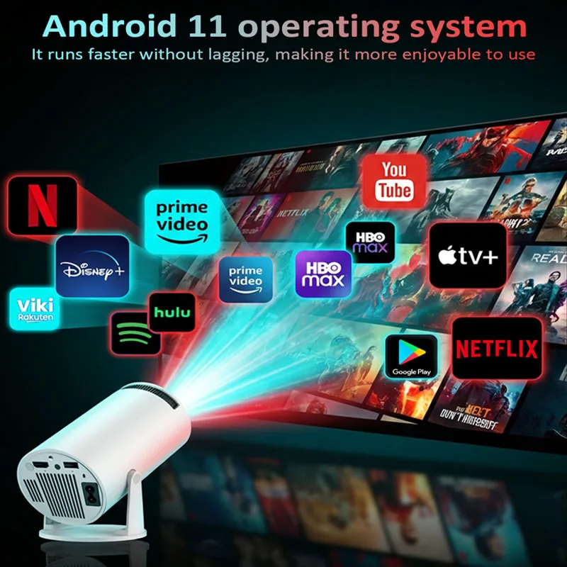 

Новый проектор HY300Ultra 2026 года, 720P, 290 ANSI, LED мини-проектор с Google Play, автоматической коррекцией трапецеидальных искажений, WiFi6, BT5.4 для домашнего кинотеатра