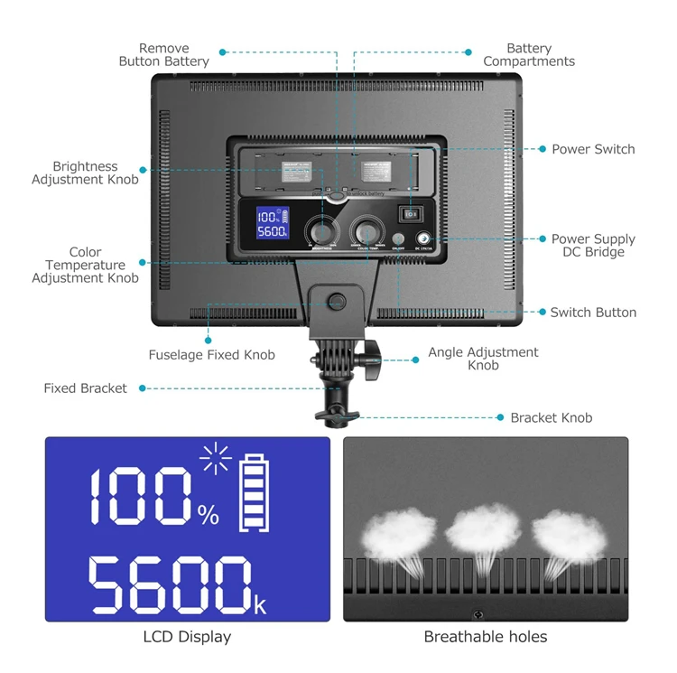 Bi-Color LED Photographic Studio Lighting Video and Film Equipment for Professional Studios