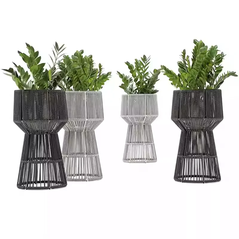 

Factory Direct Sales Terrace Restaurant Hotel Villa Aluminum Alloy Rattan Flower Rack Outdoor Furniture
