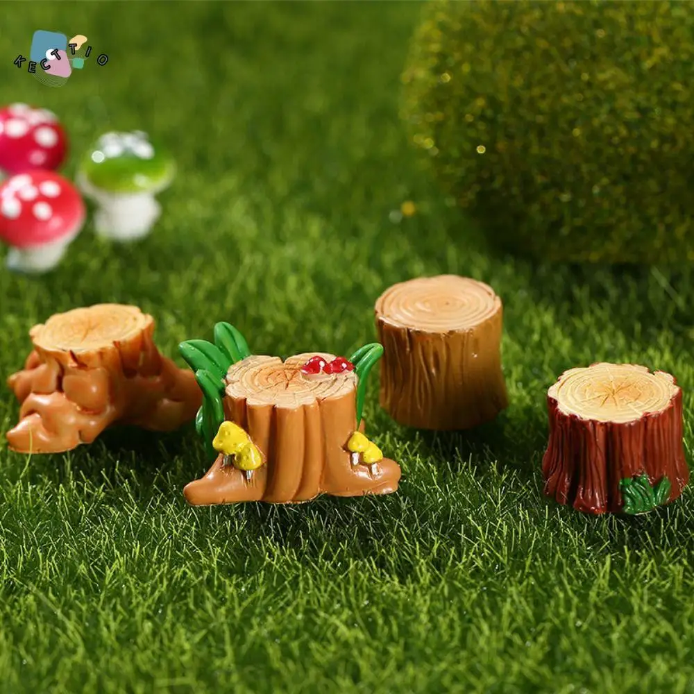 

Creative Cute Simulation Tree Stump Tree Stump Shape DIY Resin Small Tree Stump Cartoon Tree Stump Ornaments Courtyard