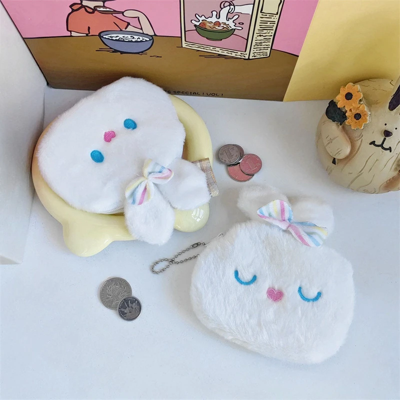 2024 New Cartoon Bow Rabbit Portable Bag Cute Creative Coin Lipstick Wallet Coin Purse