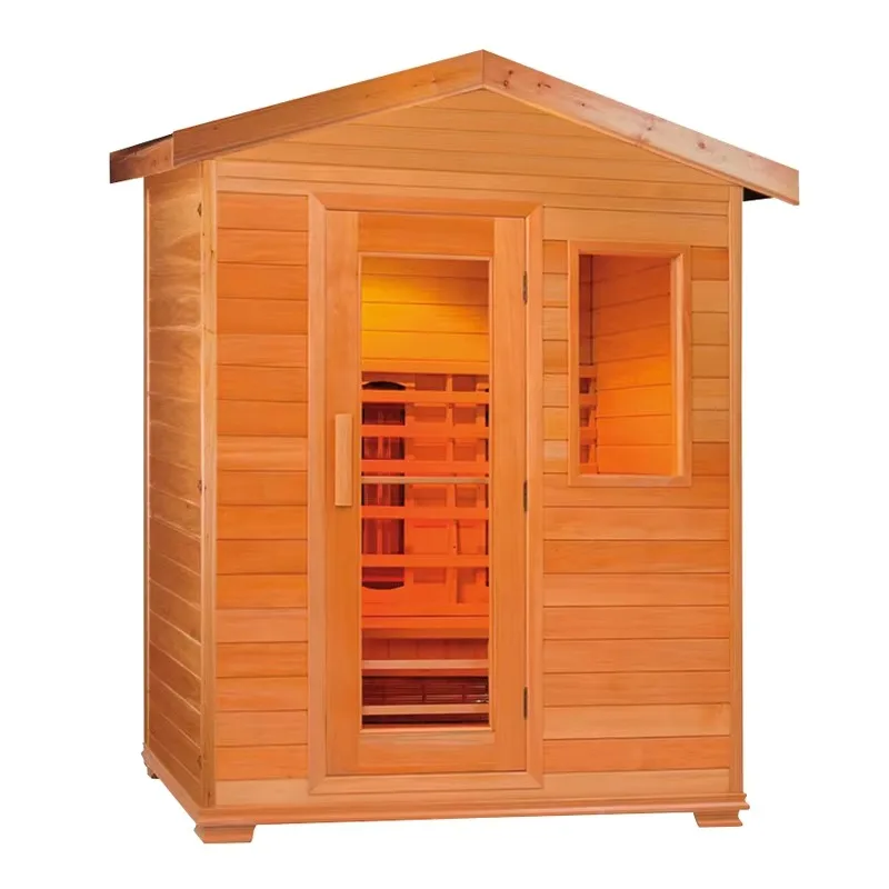 High Quality Hemlock Wood Outdoor Traditional Dry Steam Sauna Room Modern Personal Shower Combo Sauna Bath Wooden Room Sale