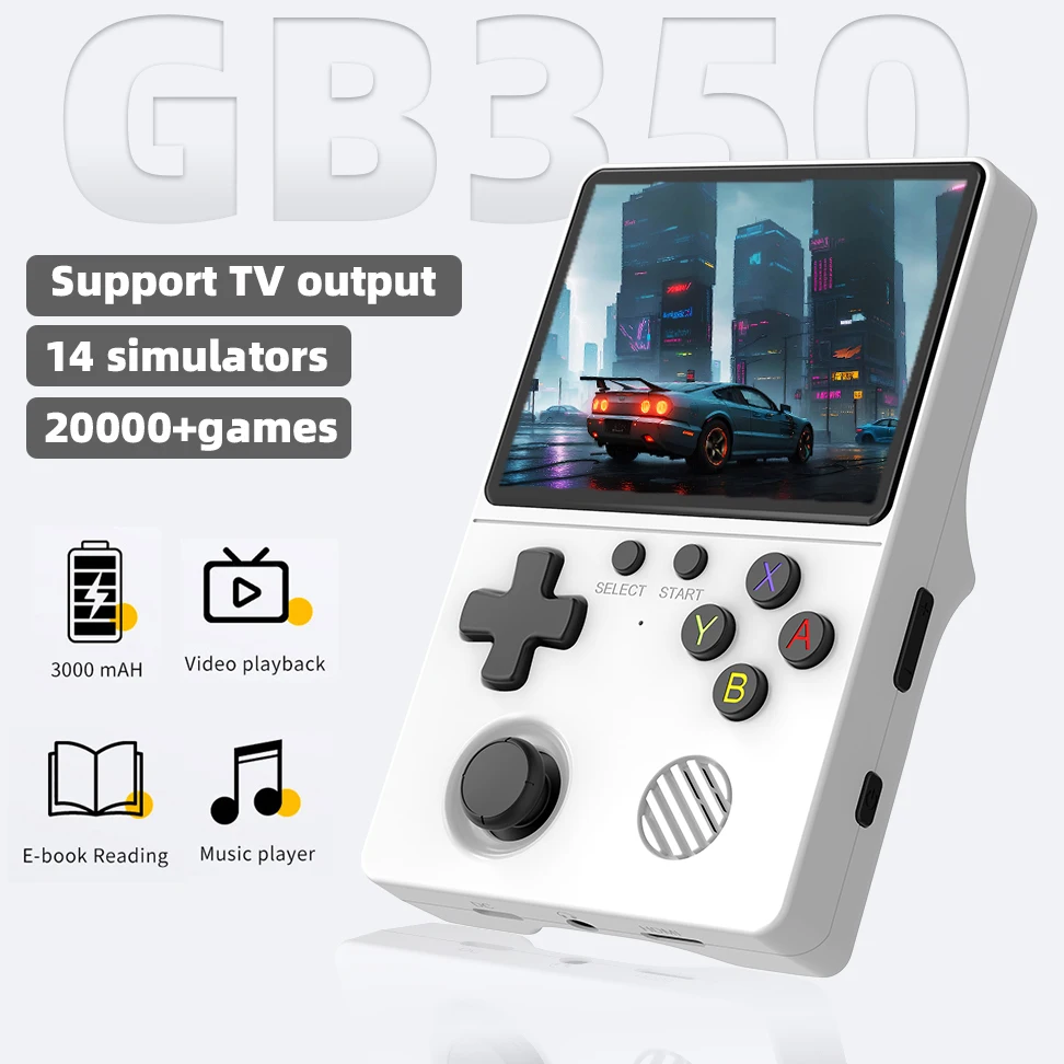 GB350 Handheld Game Console Supports TV Output, Built-in 14 Emulators for 2W+ Games, and Can Listen to Music