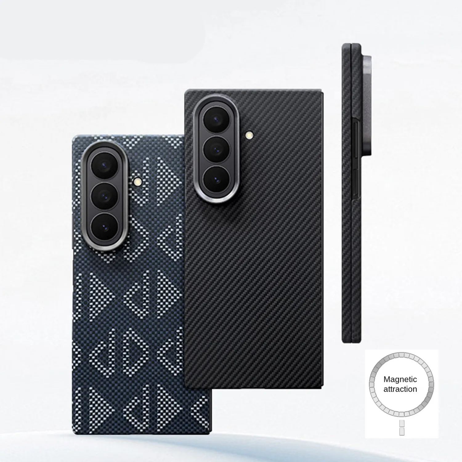 

Genuine Carbon Fiber Magsafe Case for Samsung Galaxy Z Fold7 Fold 7 Honeycomb Camouflage Grids Armor Cover Magnetic Ring Bracket