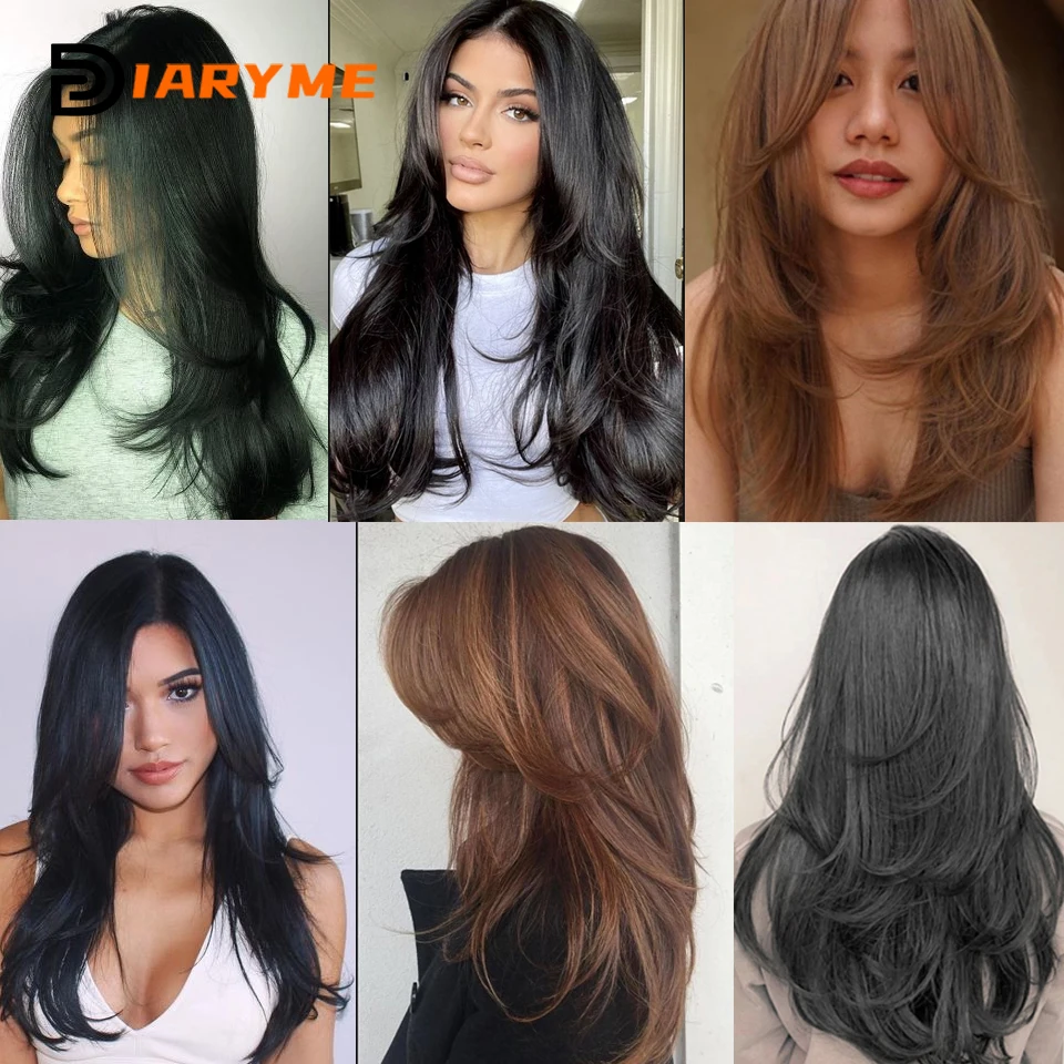 Dm perucas sintéticas longas peças de cabelo grampo invisível na almofada de cabelo peças de cabelo alto na extensão do cabelo peruca natural fofo para mulher