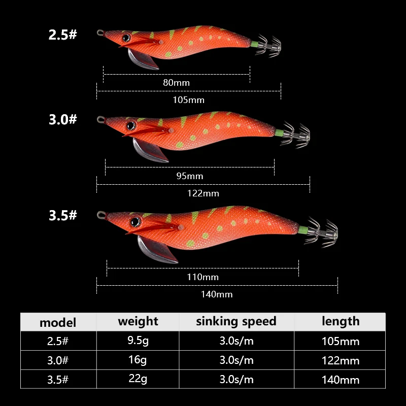 LETOYO-Plantilla de calamar de espuma sólida, señuelo luminoso de 22g, 3,5 #140mm, cebo de sepia de alta sensibilidad, artículos de pesca para pesca