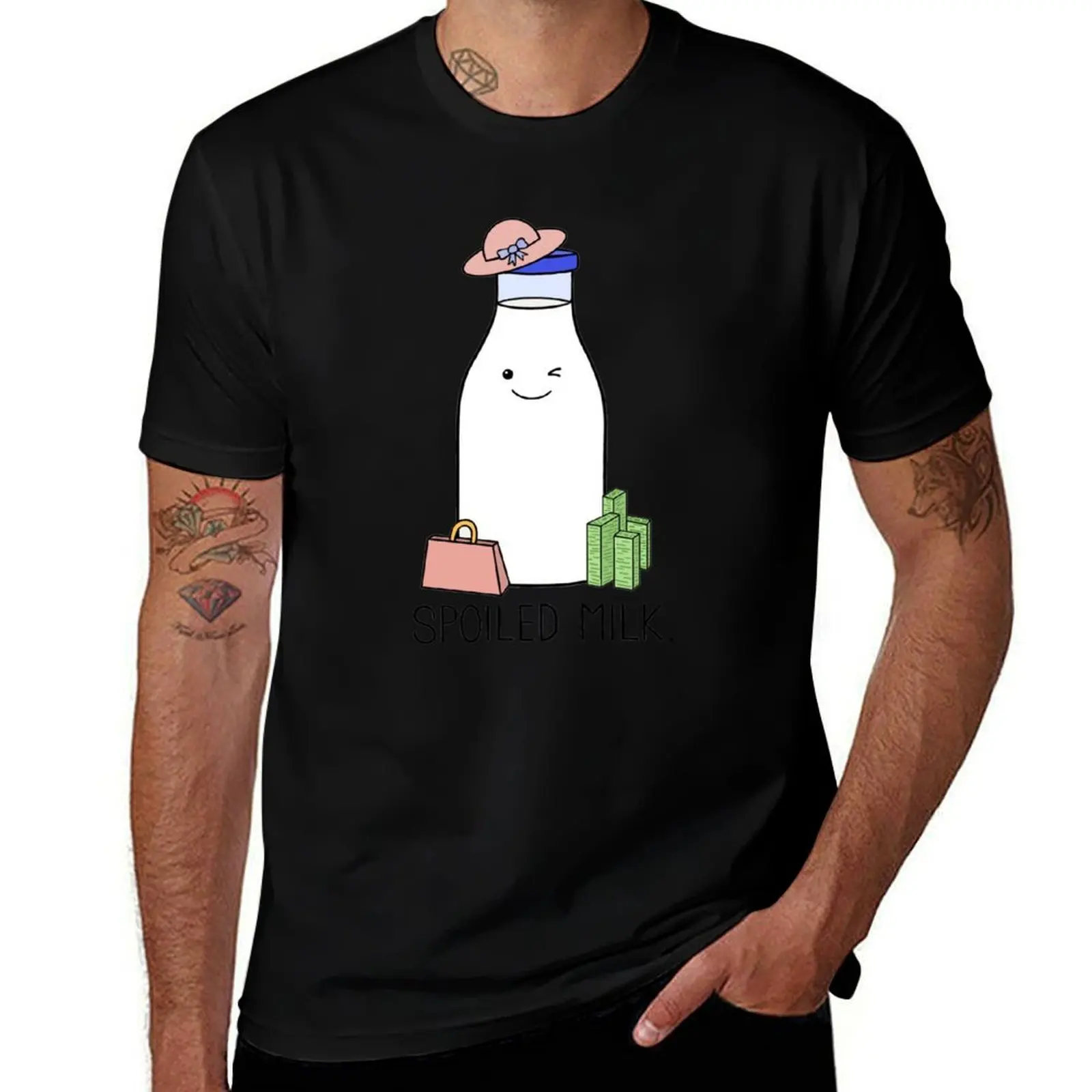 

Spoiled Milk T-Shirt for a boy animal prinfor boys blacks hippie clothes plain black t shirts men