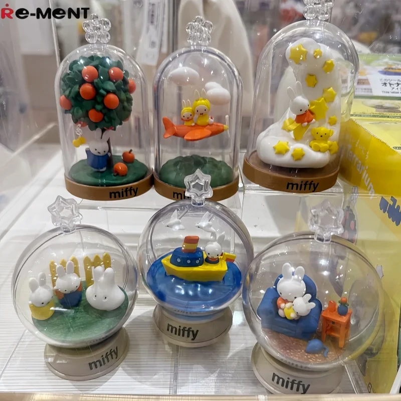 

Re-Ment Original 6pcs Miffy Happy Every Day Transparent Ball Miniature Scene Terrarium Gift Collectible Model Ornaments Toys