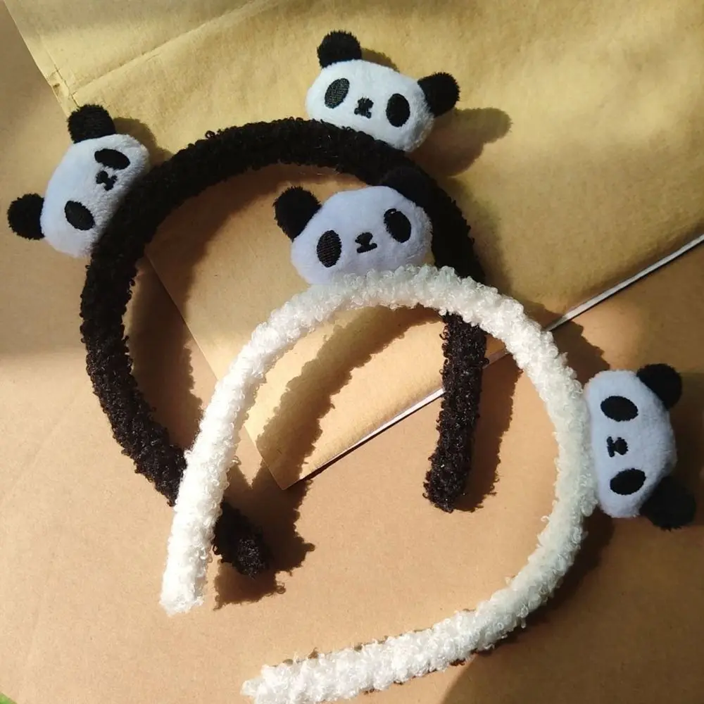 Wash Face Hair Rope Cartoon Design Plush Animal Doll Plush Chinese Style Headwear Brooch Panda Headband Women Hair Accessories