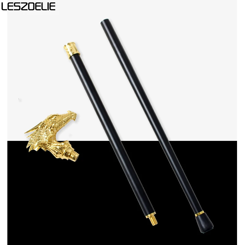 عصا مشي فاخرة برأس التنين الذهبي للرجال، عصي مشي عصرية مزخرفة للنساء، عصي مشي أنيقة قابلة للفصل