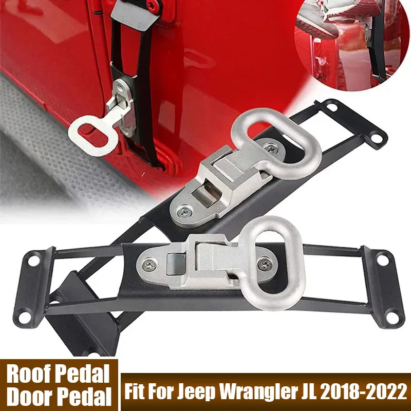 

Car Exterior Door Hinge Folding Foot Pedal Peg Accessories For Jeep Wrangler JL 2018 - 2022 Rest Steps Climbing Kit