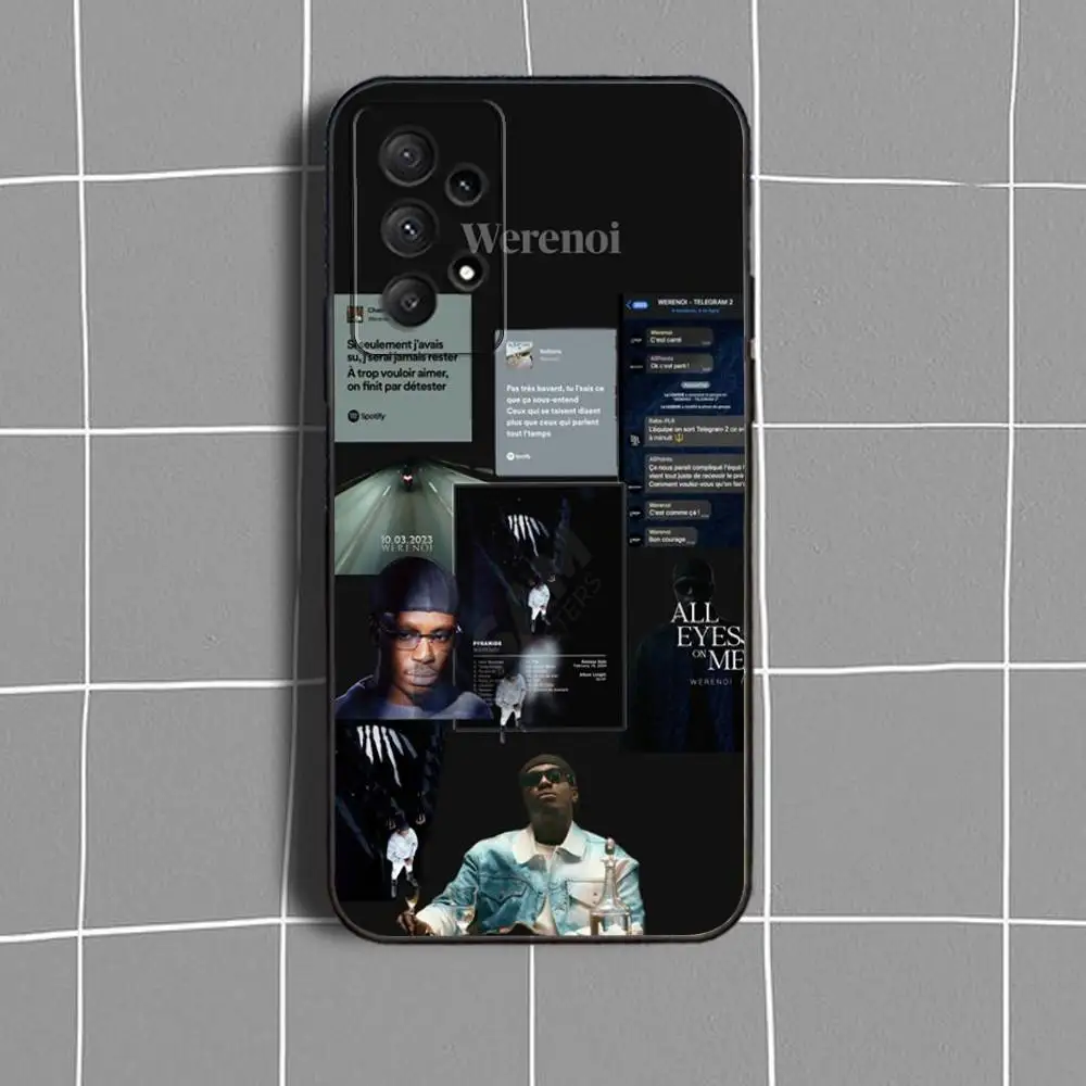 حافظة هاتف W-Werenoi DiamantS N-Noir لهاتف سامسونج جالاكسي A73,31,32,72,41,53,52,71,22,5G,Note,J7,8,9 غطاء أسود ناعم