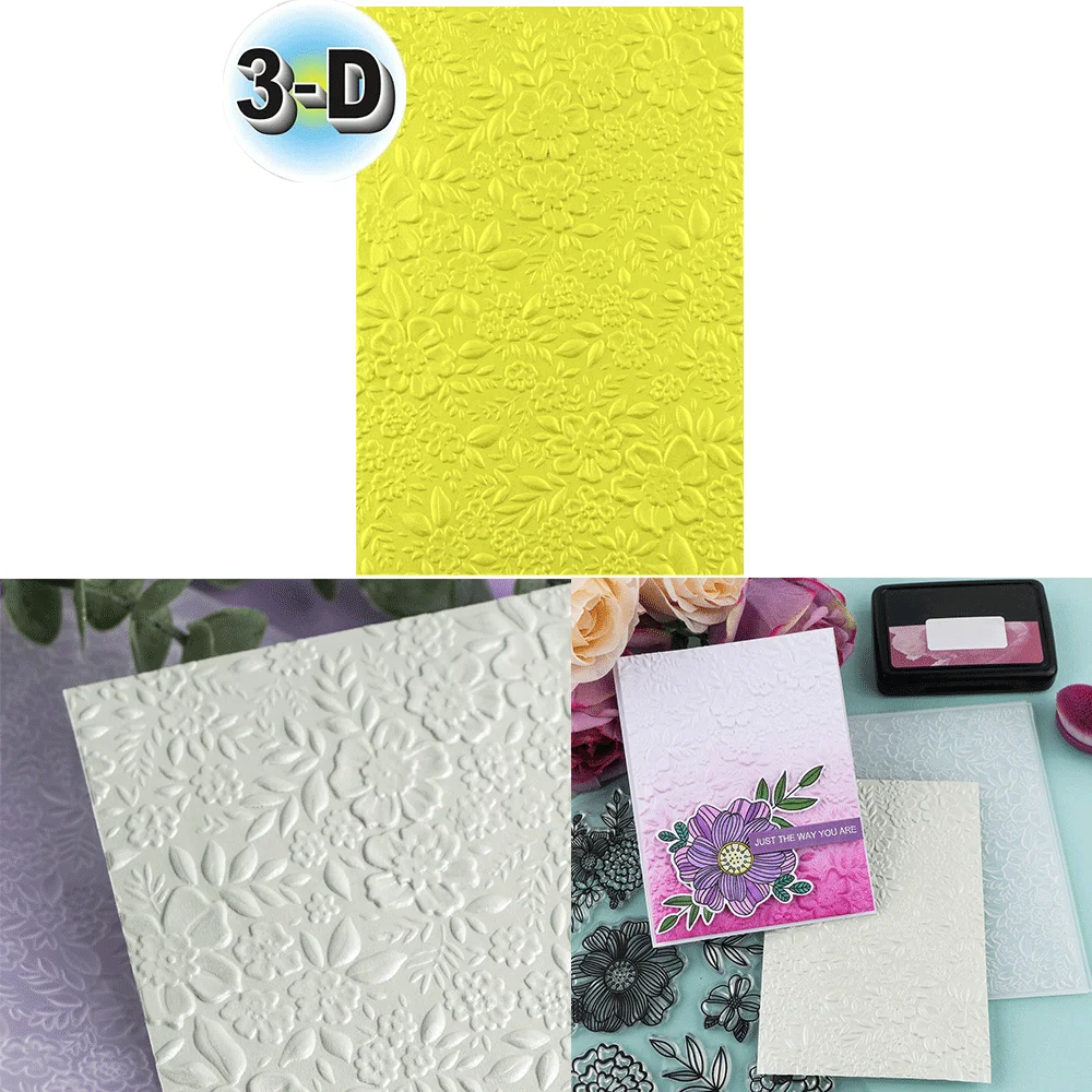 Spring Flower and leaves 3D Embossing Folder and Matching Dies for Adding Textured Detail To Paper Crafting Card Making Supplies