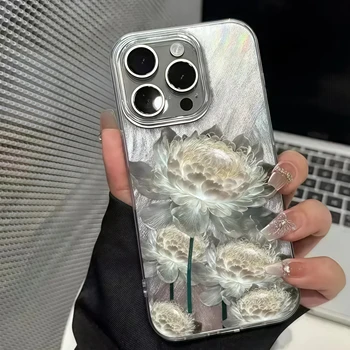Five Golden Lotus Pattern Phone Case for IPhone 11 13 14 15 16 Pro Max 7 8 14 15 Plus X…
