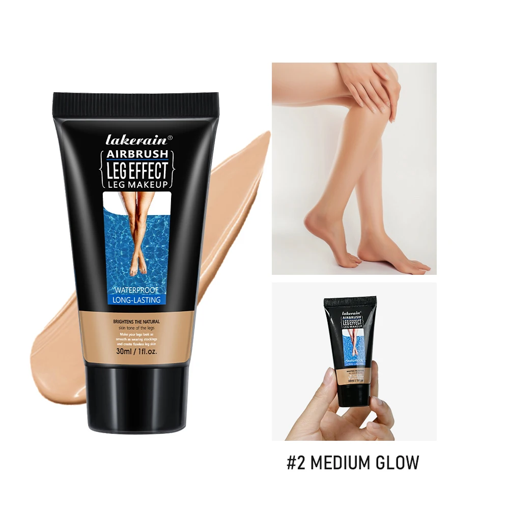 Crema de maquillaje para piernas, corrector, resistente al agua, larga duración, antitransferencia, incluso el tono de la piel, potenciador del brillo, loción de base marrón tostado de trigo