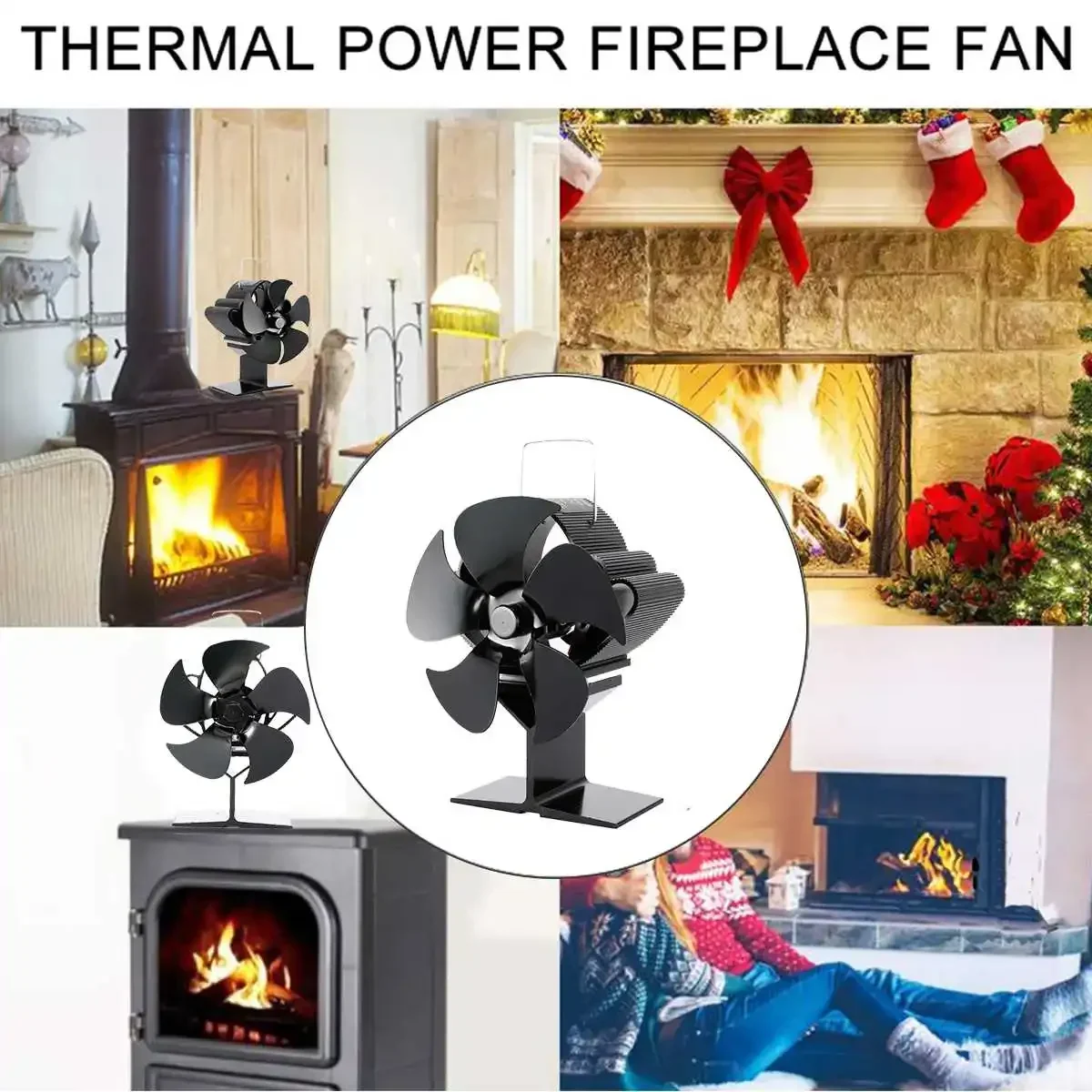 Stove Fan Effecient Heat Blade Fireplace Fan Powered Log Wood Burner Ecofan Quiet Fan Home Heat Distribution For Home