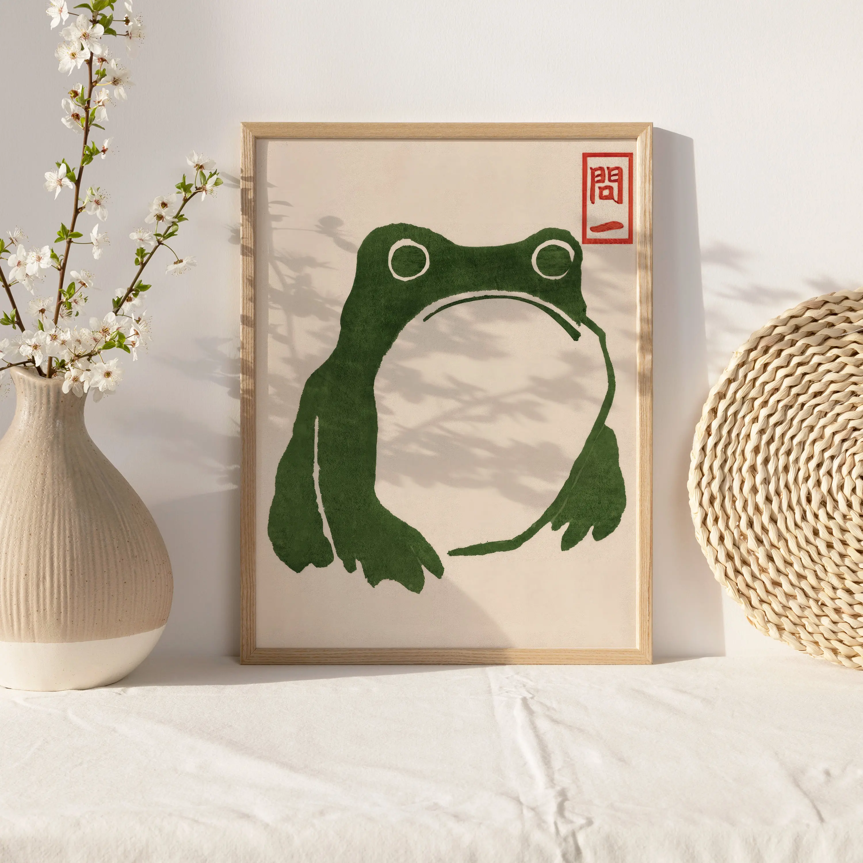 Japanese Matsumoto Hoji Frog Set of 3, Vintage Frog Woodblock Poster, Ukiyo-e Frog Print, Japanese Frog Printable Wall Art