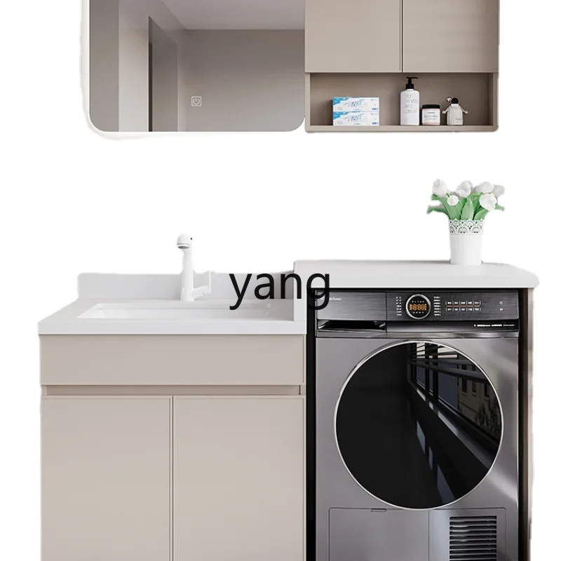 

Yjq Washing Machine All-in-One Cabinet Stone Plate Laundry Tub Inter-Platform Basin Wash Companion Bathroom Wash Basin Alumimum