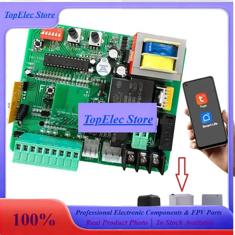 ToPss[LXYA68Z!] Electric Door Motor Circuit Board 220V Sliding Gate Motor Control Board Tuya Smart Door Module 433Mhz Remote Con