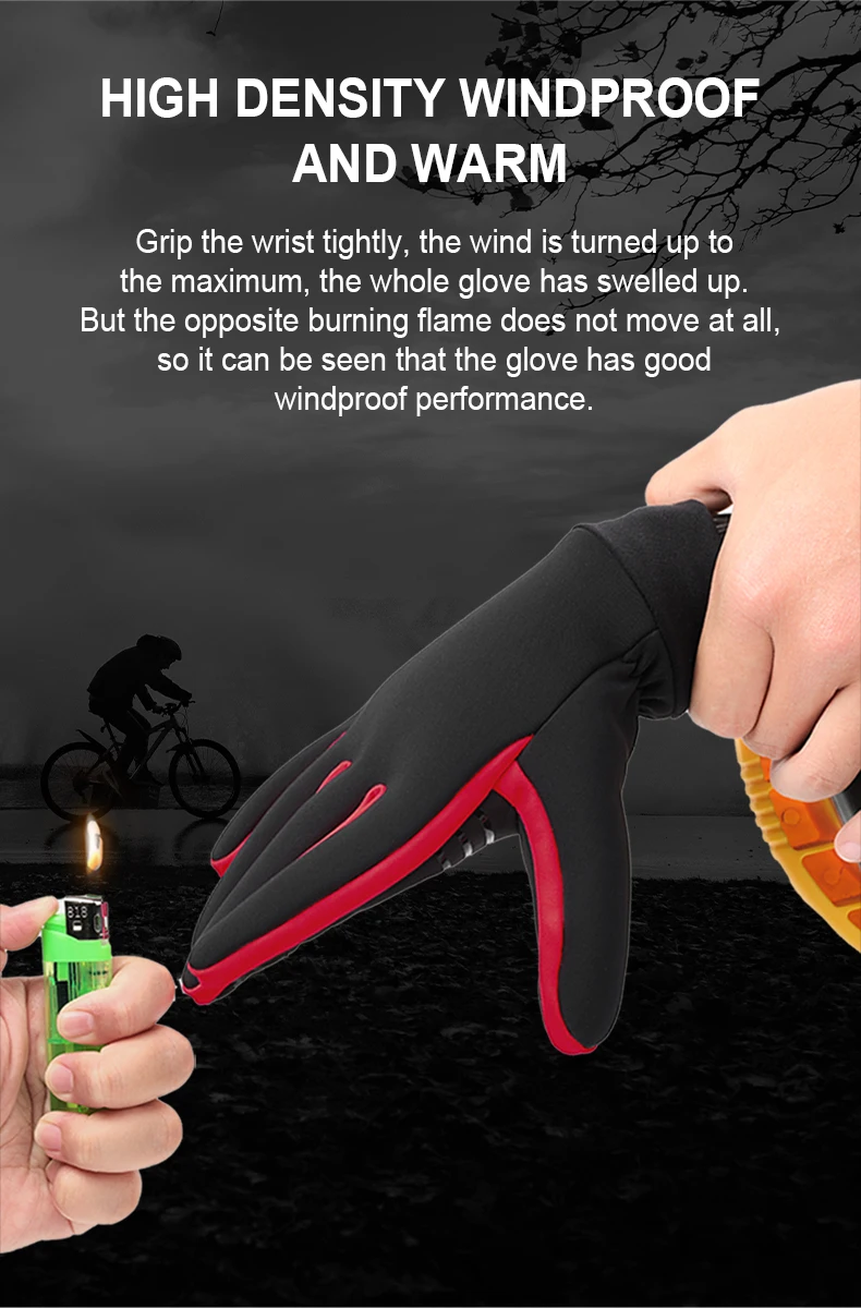INBIKE Fahrradhandschuhe für Herren und Damen, warmer Fleece-Winter-Fahrradhandschuh zum Reiten, Fahrradhandschuhe, wasserdichtes Touchscreen-Zubehör – Detail 10