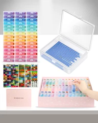 45pcs Diamond Painting Accessories Trays with Lids, 2-in-1 Diamond Art Storage and Diamond Art Trays, Bead Storage & Line-Up