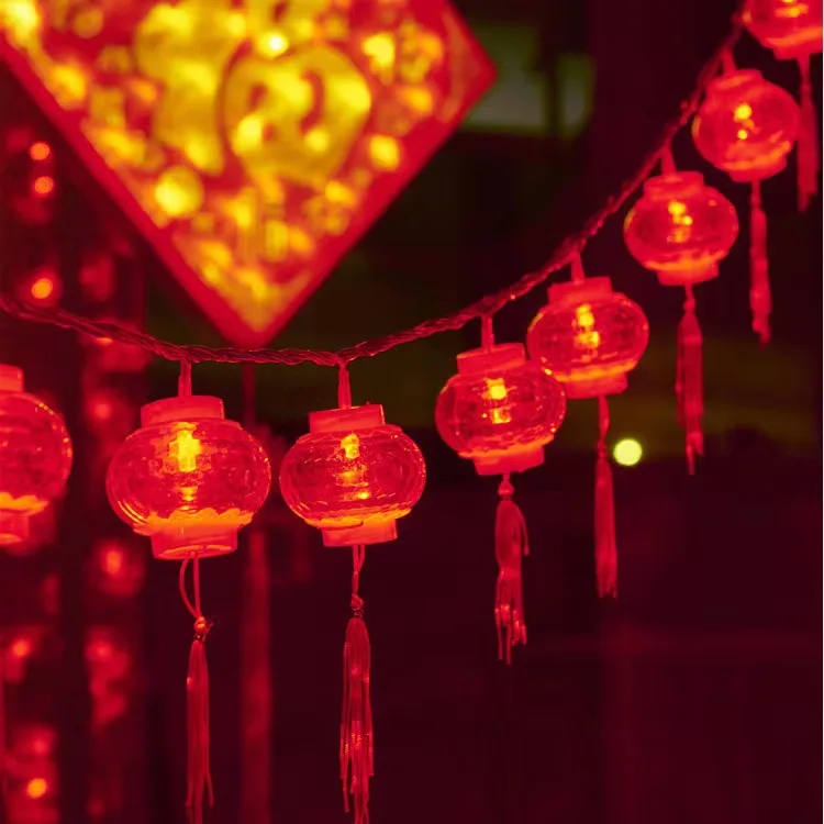 Chinês vermelho borla lanterna string, luz decorativa, para o ano novo, para a festa de ano novo