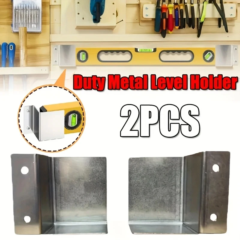 2Pcs Stainless Steel Level Holder Universal Heavy-Duty Metal Level Stand for Secure Storage Locking Level Stand Storage Hook