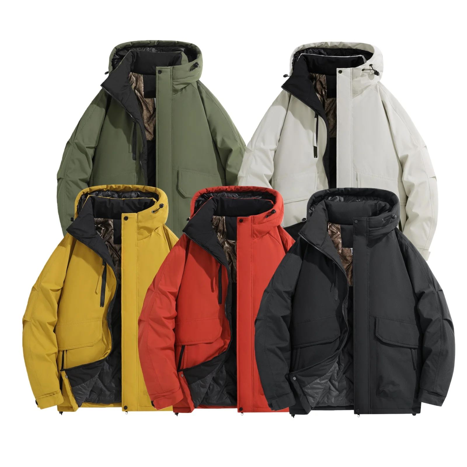 

aphene Lo Heat Outdoor Men's Cotton Jaet Hooded Warmth Windproof Rainproof Autumn Winter Faion Urban Sle Stand Fit