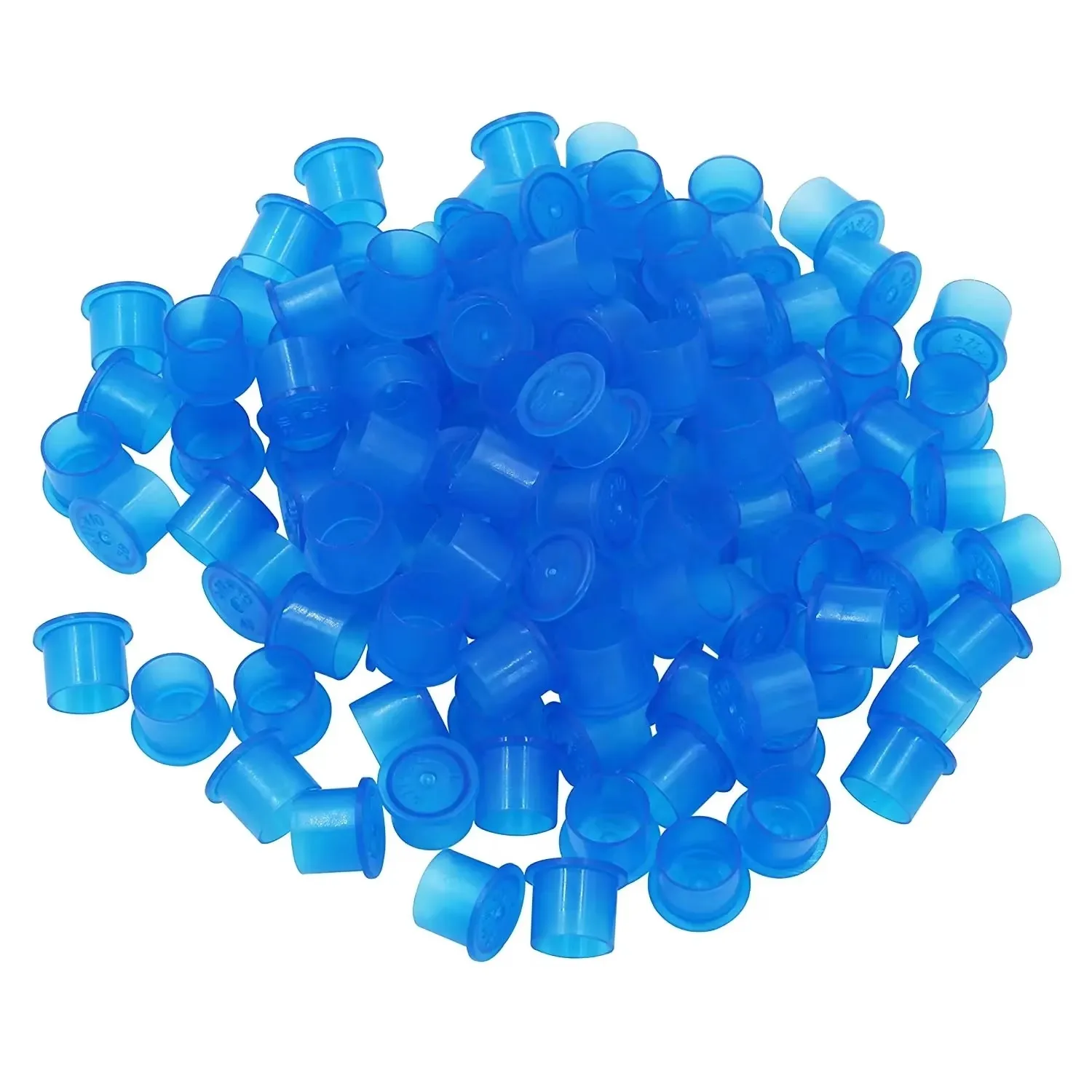 1000/500/100PCS Disposable Blue Tattoo Ink Cups With Base Pigment Holder Container Caps Permanent Makeup Tool Tattoo Accessories