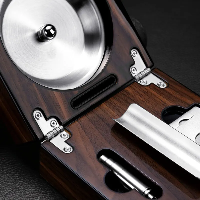 

Роскошный дорожный набор для сигар — компактная пепельница со встроенным резаком, перфоратором и держателем (универсальный дизайн)