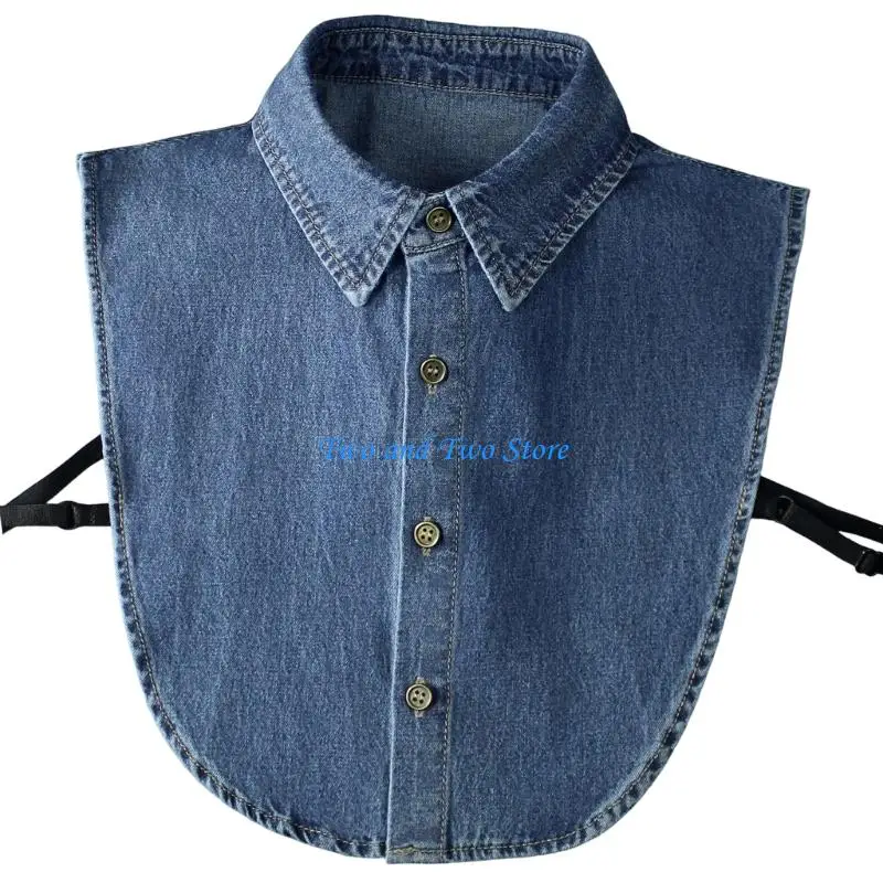 HX6F Lightweight Easy Wear Shirt Collar Replacement Trendy Half Shirt Blouse