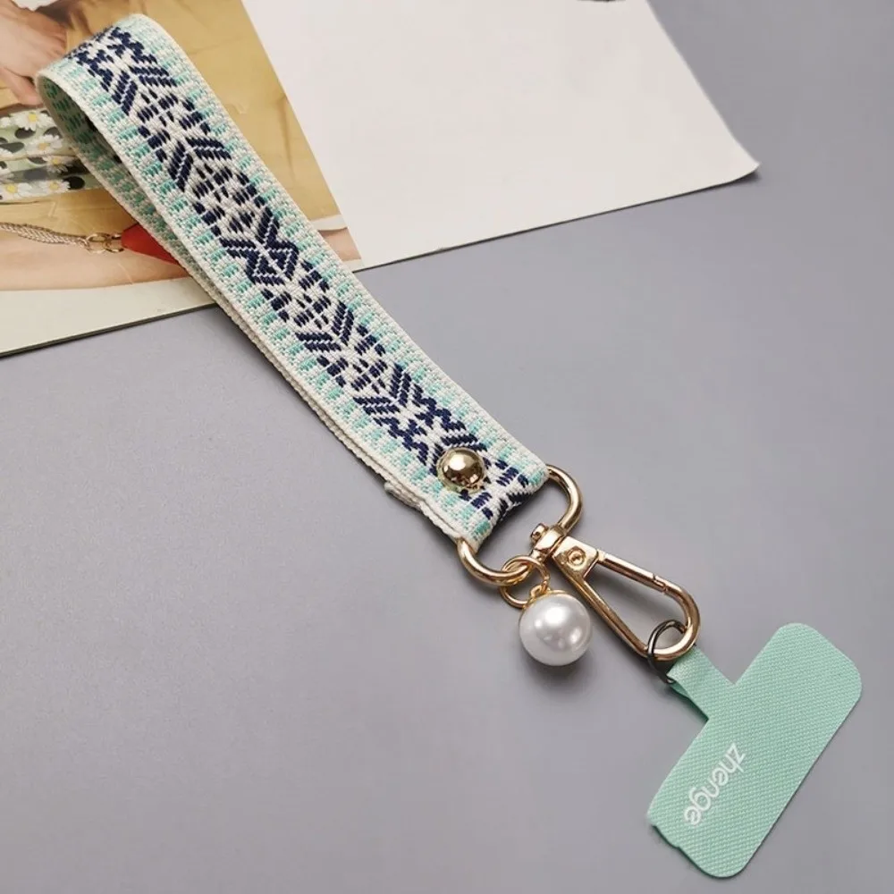

Retro Patterned Mobile Phone Strap Pendant Anti Loss Cell Phone Chain Pearl Metal Buckle Mobile Phone Lanyard Women/Lady/Girl