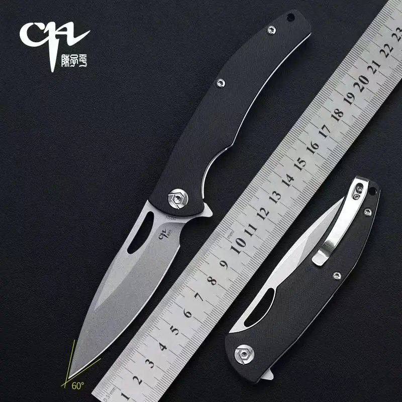 CH CH3524 EDC Pocket Folding Knife G10 Handle 59HRC D2 Blade Ball Bearing Flipper Outdoor Camping Survival Kitchen Hunting Knife