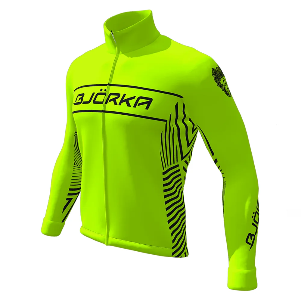 BJORKA Cycling Winter Men\'s Long Sleeve Jackets Bicycle Maillot Thermal Fleece Jerseys Jaqueta Giacca Ciclismo Uomo Invernale