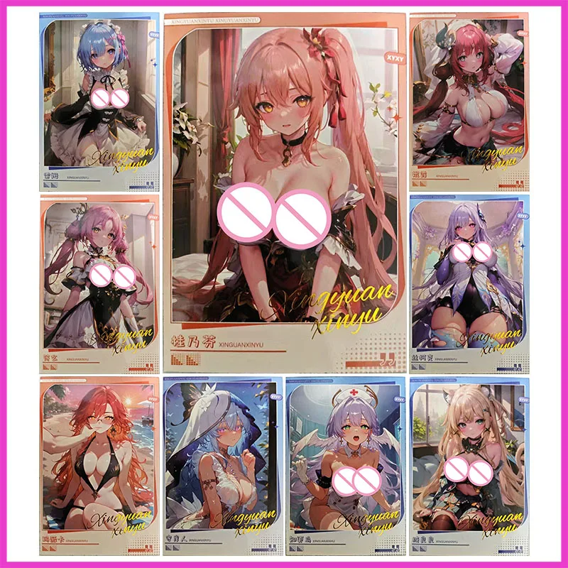 

Аниме История богини Редкий аромат Коллекционные карты Rem Kirara Fu Xuan Guinaifen Mavuika Nilou Игрушки для мальчиков Подарок на день рождения