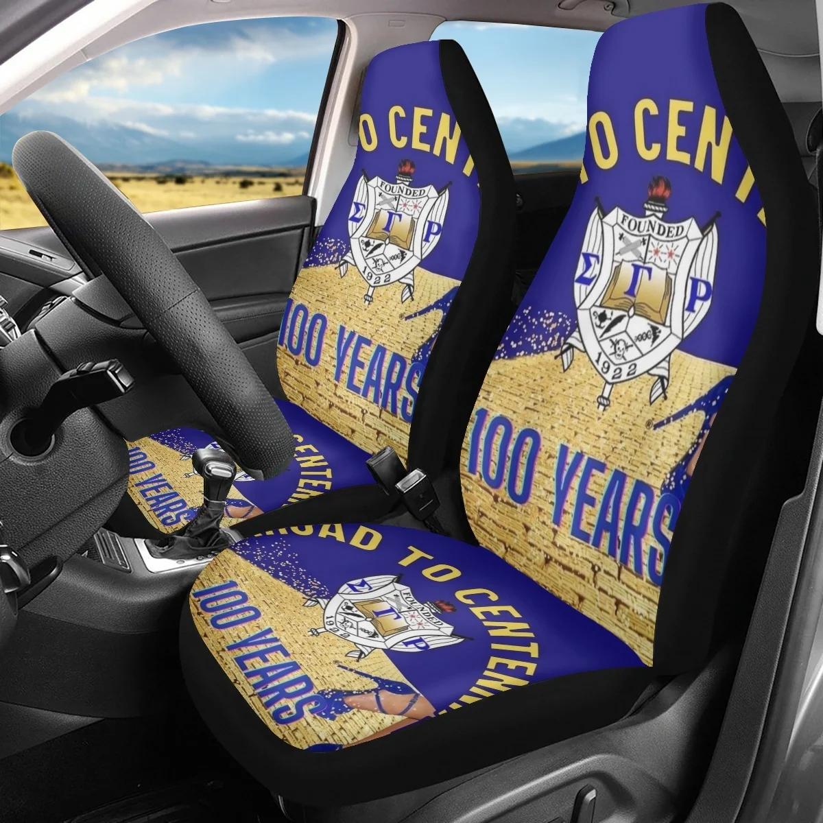 Sigma Gamma Rho Print Set of 2Pcs Car Front Seat Covers for SUV Truck Washable Auto Cushion Cover Universal Protect Easy Clean