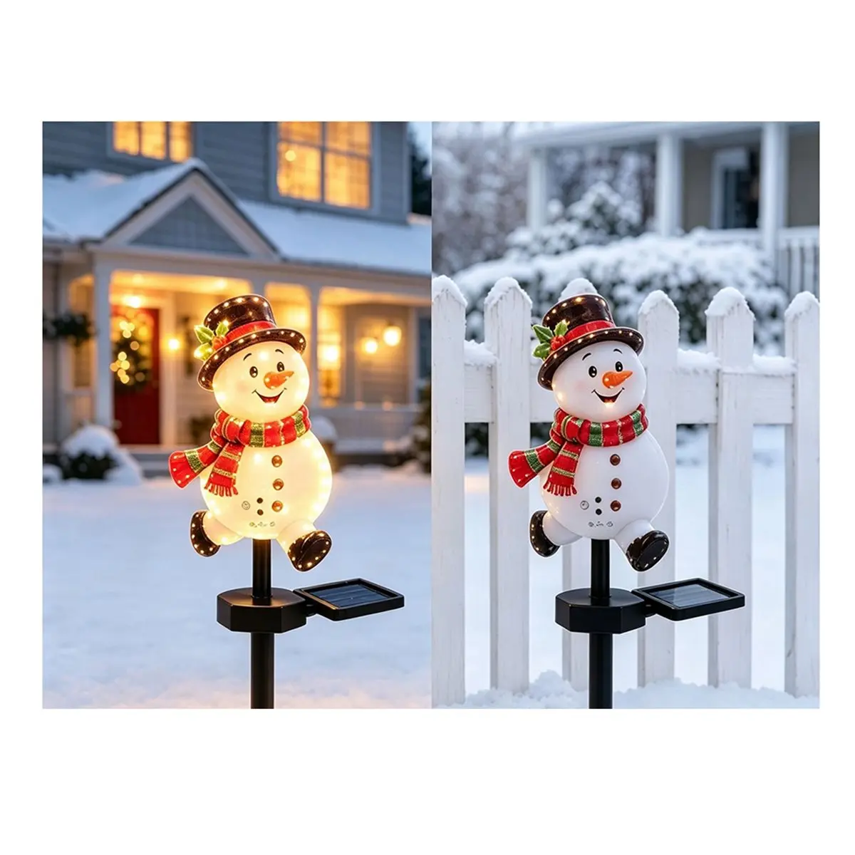 Christmas Santa Solar Garden Stake Lights Lantern Christmas Garden Stakes for Patio Yard Porch Deck Fence
