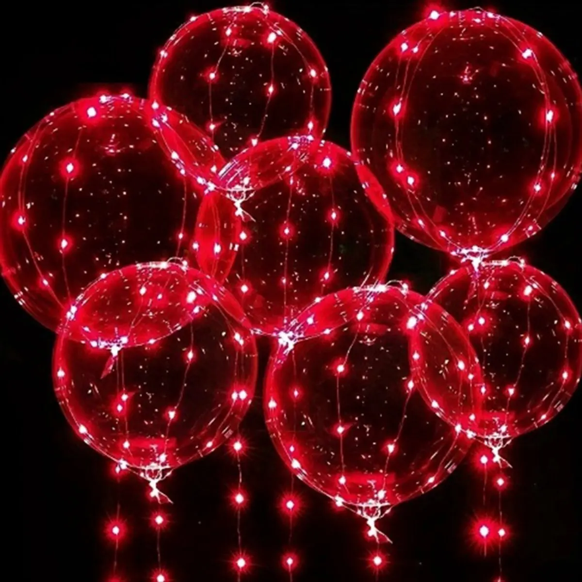 *HOPE Light Up LED Balloons Clear Bobo Balloons Glow Bubble Balloons Lights Christmas Valentines Day Wedding Birthday Decor,C