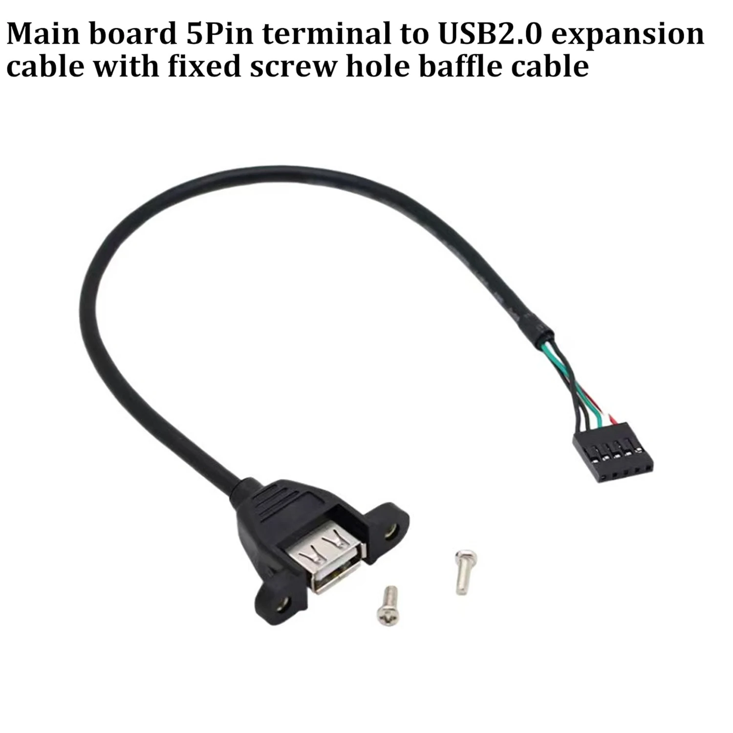 0.5m 0.3m 1m 1.5m USB 2.0A Type Female socket Printer Panel Mount usb-A to Pitch 2.0mm 5pin Housing PCB Motherboard Dupont Cable