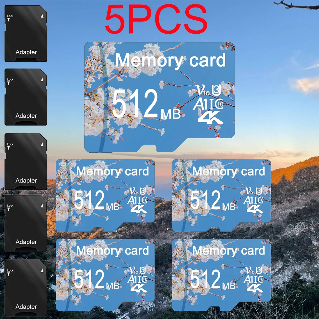 5PCS 128MB 256MB 512MB High Speed C10 U3 Memory Card V30 For Cameras Surveillance Devices TF Card  A1 Mini TF Card