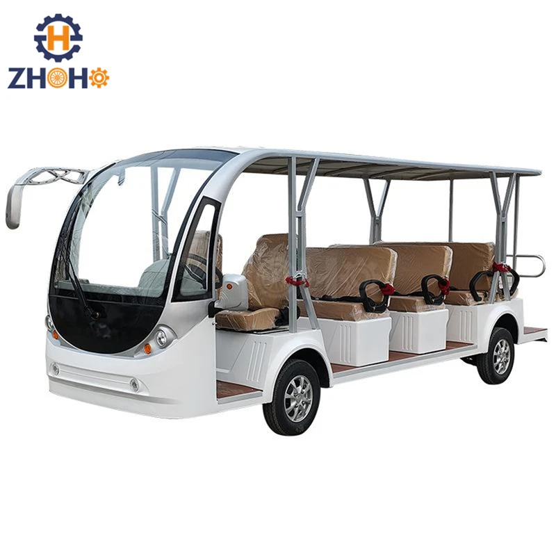 High Quality 17 Seater Steel Structure Customized Color Electric Shuttle Bus 72V City Sightseeing Buses