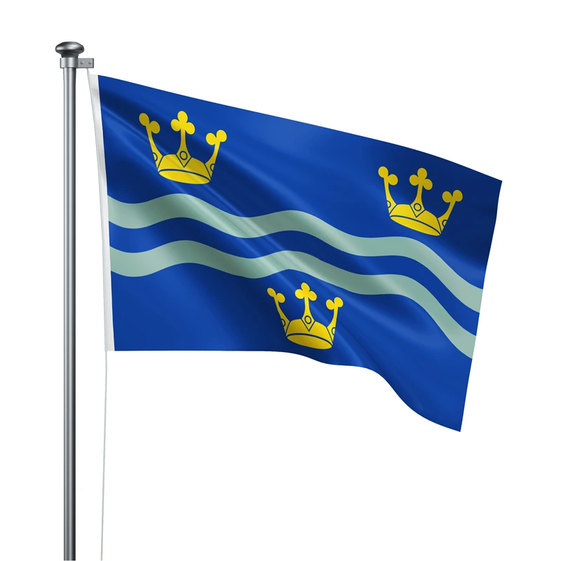 Gaslight Gatekeep Girlboss 5' x 3' Cambridgeshire England Flag Banner Polyester with Brass Grommets 150cm x 90cm