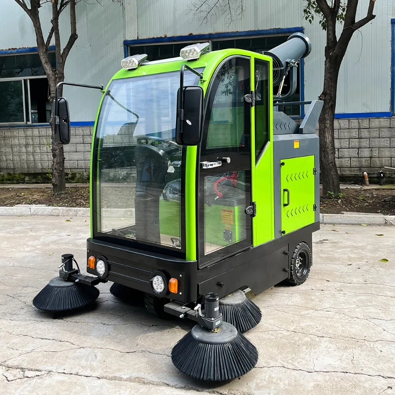 Outdoor Industrial Electric Sweeper Street Road Floor Vacuum Sweeper is used for large area cleaning