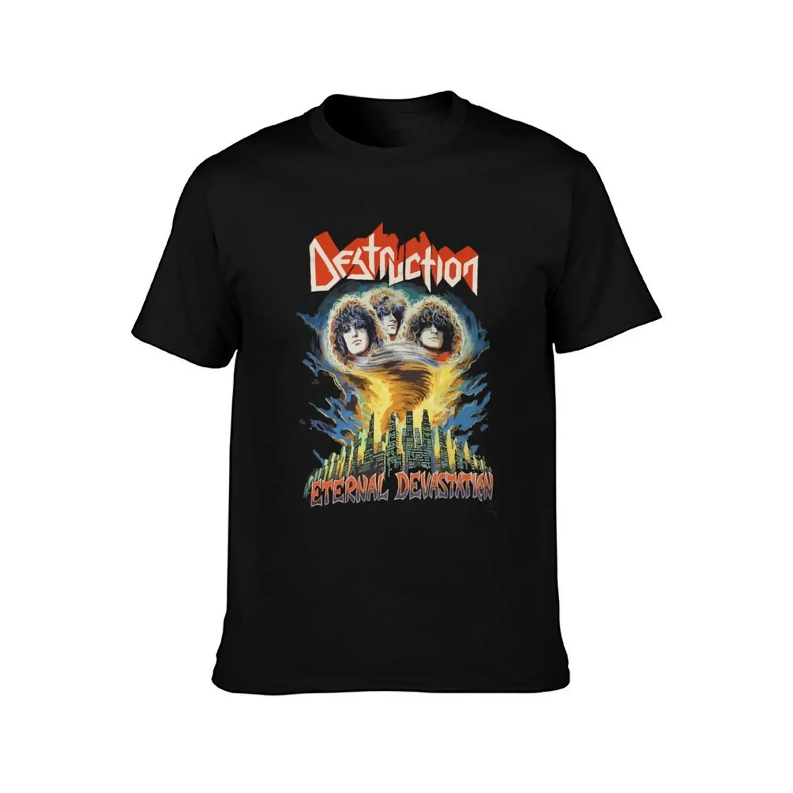 Eternal Devastation T-Shirt, Summer Casual Cotton Tee, Oversized Streetwear Tops, Vintage Graphic Print, Loose Fit Short Sleeve