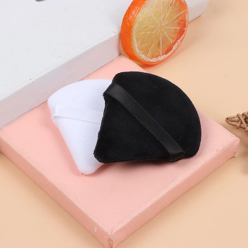 2Pcs Cosmetic Puff Triangle Velvet Mini MakeUp Sponge Puffs Make Up Tools.~