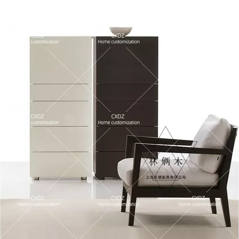 New Nordic Light Luxury Chest of Drawers Piano Finish Bedroom Storage Cabinet Modern Simple Dresser for Home Organization