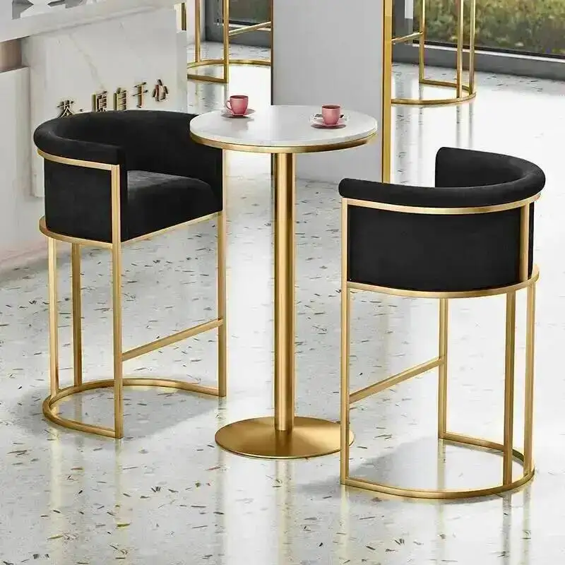 

Soft Pink Grey Luxury барный стул Velvet Casting Iron Golden Metal Armchair Living Room Chair Bar Chair Dresser Coffee Bar Stool