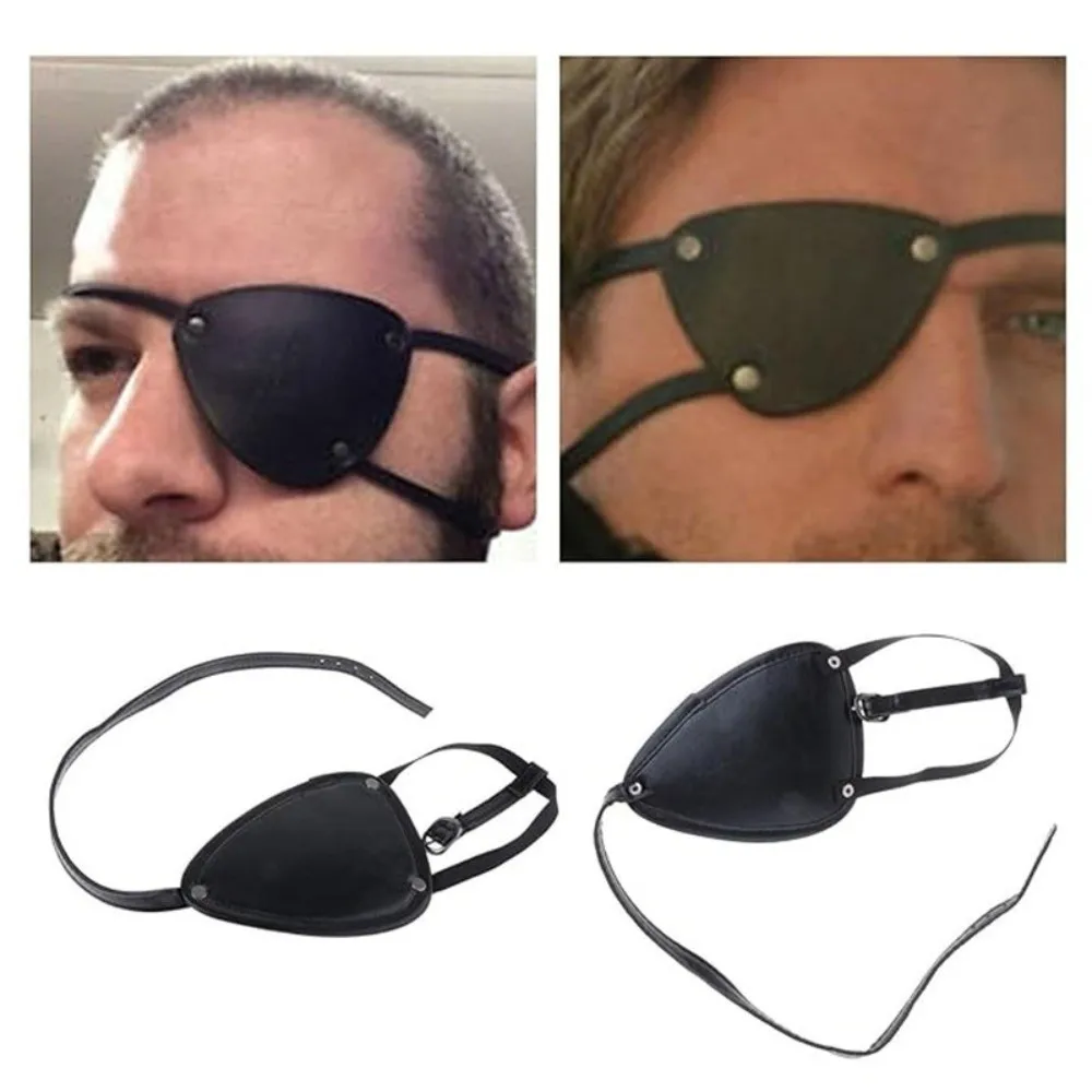 Parches para Ojos de Pirata Estilo Medieval, Antifaz de Cuero Ajustable Vintage, Accesorios de Disfraz de Cosplay Estilo Renacentista para Halloween