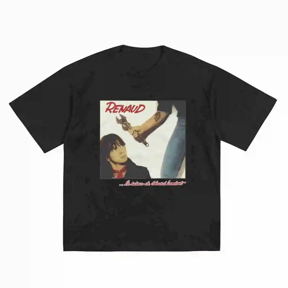 French Singer Renaud Sechan Short Sleeve Tee 100% Cotton T-Shirt