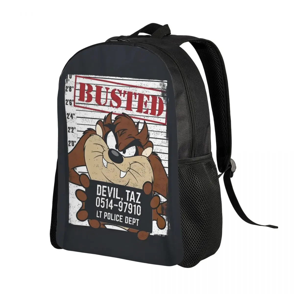 Custom Tasmanian Devil Laptop Backpack Women Men Fashion Bookbag for College School Students Adorable Cartoon Print Bag